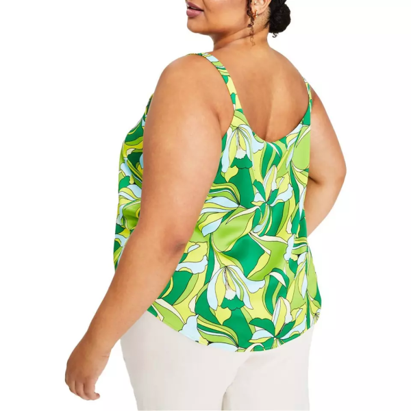 Bar III Plus Size Scoop-Neck Camisole Green Chili 3X