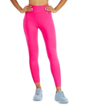 Tommy Hilfiger High-Rise Ribbed-Inset Legging Electric Magenta XS