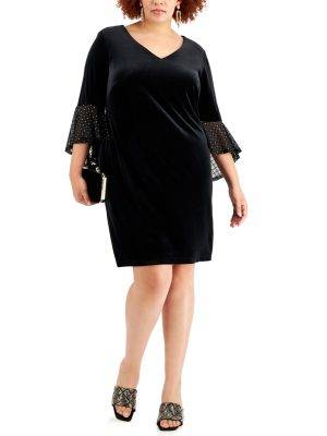 Connected Plus Size Embellished-Ruffled- BlackGold 20W