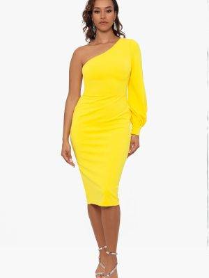 Betsy Adam Womens Asymmetric One-Sleeve Yellow 4