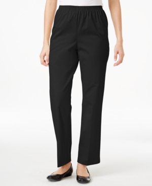 Alfred Dunner High-Rise Pull-On Pants Black 16S