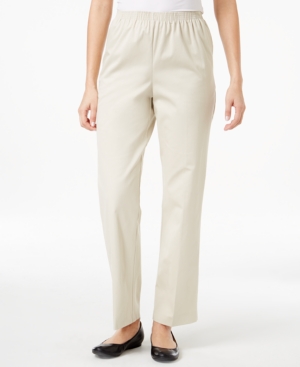 Alfred Dunner High-Rise Pull-On Pants Stone 8S