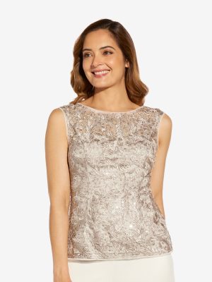 Adrianna Papell Lace Top Marble 16