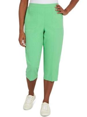 Alfred Dunner Alfred Dunner Petite Criss Cro Palm Green 16P