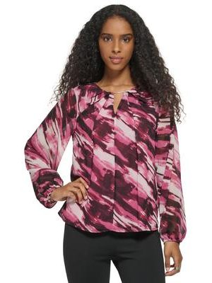 Calvin Klein Womens Long Sleeve Printed Ch Port Combo M