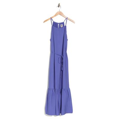 Anne Klein Womens Halter-Neck Tiered Max Blue Iris 2