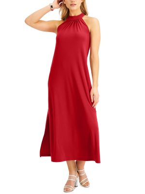 Bar III Halter Maxi Dress Aurora Red XL