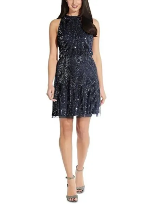 Adrianna Papell Embellished Blouson Dress Midnight 6