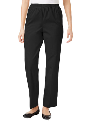 Alfred Dunner High-Rise Pull-On Pants Black 16S