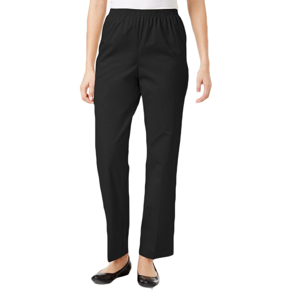 Alfred Dunner High-Rise Pull-On Pants Black 16S