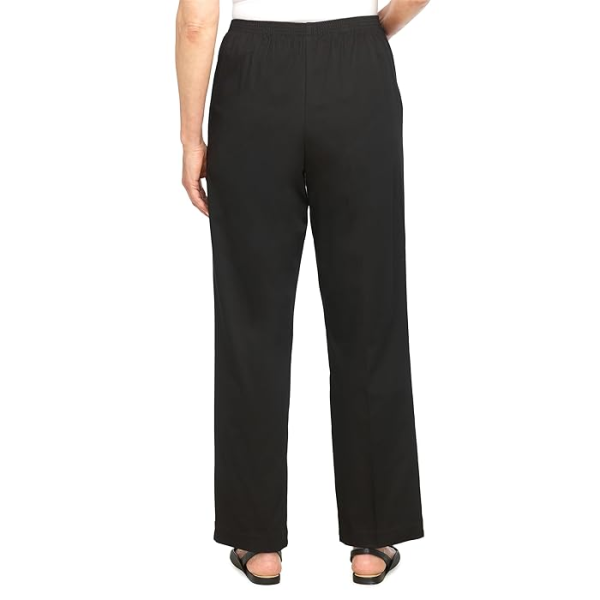 Alfred Dunner High-Rise Pull-On Pants Black 16S