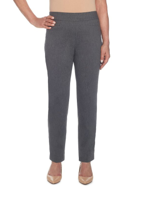 Alfred Dunner Petite Pull-On Straight-Leg Pa Grey 6P