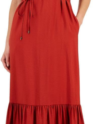 Anne Klein Womens Halter-Neck Tiered Max Tandori Red 4