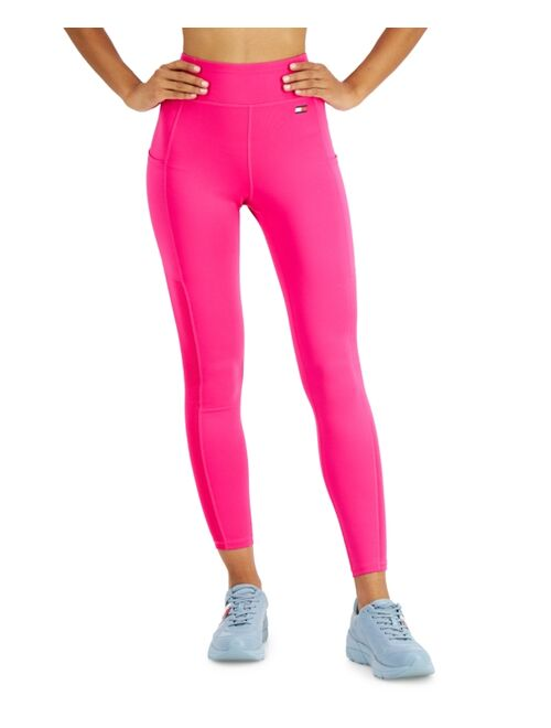 Tommy Hilfiger High-Rise Ribbed-Inset Legging Electric Magenta XS