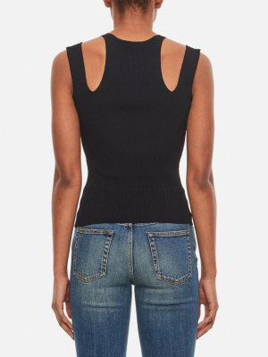 Calvin Klein Womens Cut-Out-Shoulder Ribbe Black XL