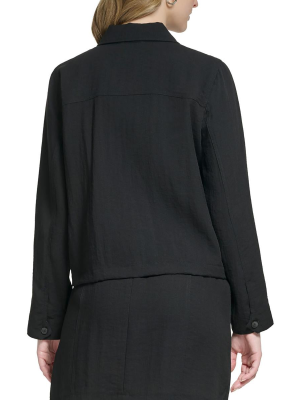 Calvin Klein Cropped Patch Pocket Button Do Black M