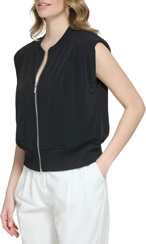 Calvin Klein Ribbed Sleeveless Zip-Up Jacke Black M