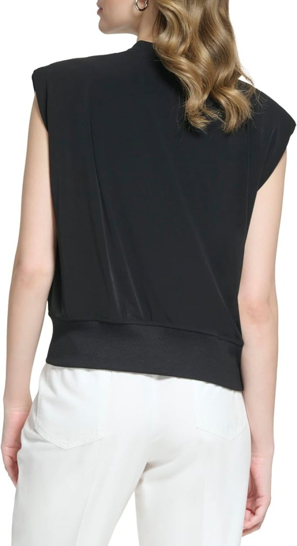 Calvin Klein Ribbed Sleeveless Zip-Up Jacke Black M