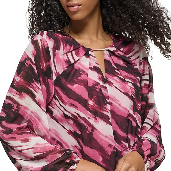 Calvin Klein Womens Long Sleeve Printed Ch Port Combo M